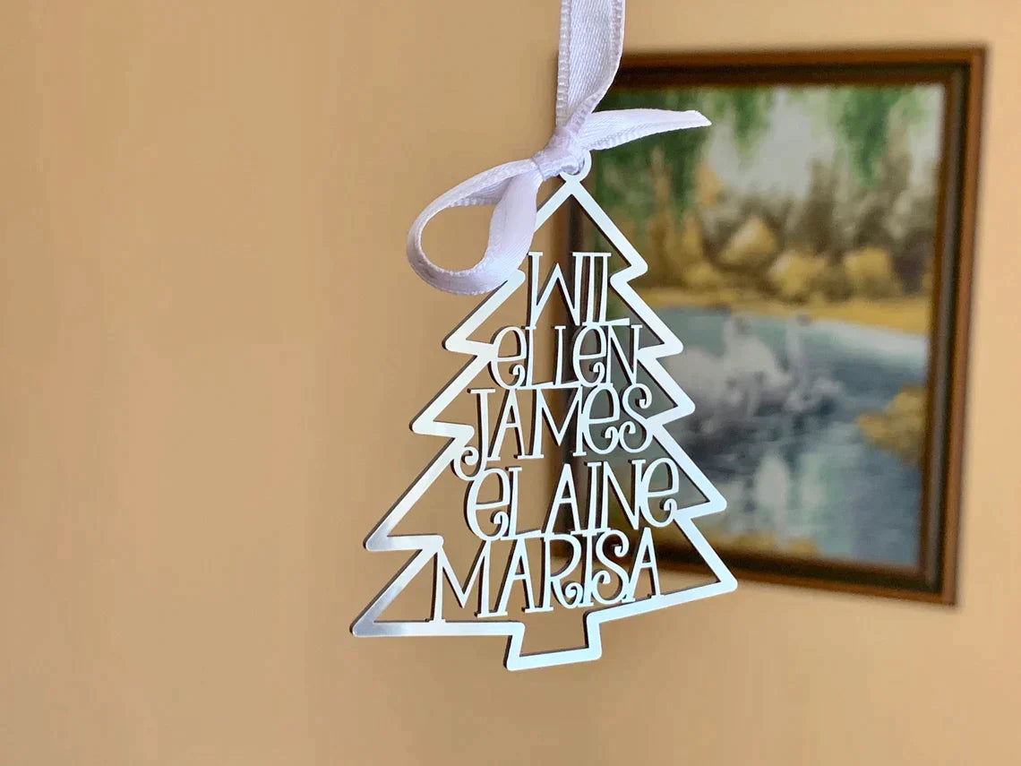 Christmas Family Tree, Custom Shape Emblem, Christmas Home Decor