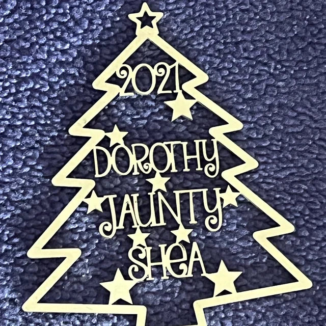 Christmas Family Tree, Custom Shape Emblem, Christmas Home Decor