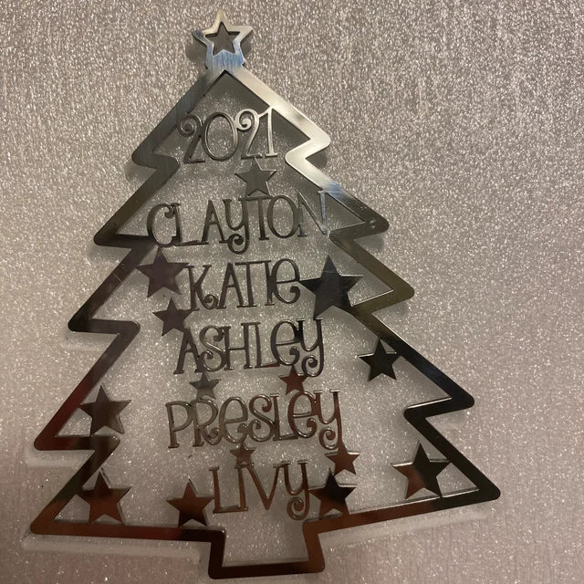 Christmas Family Tree, Custom Shape Emblem, Christmas Home Decor