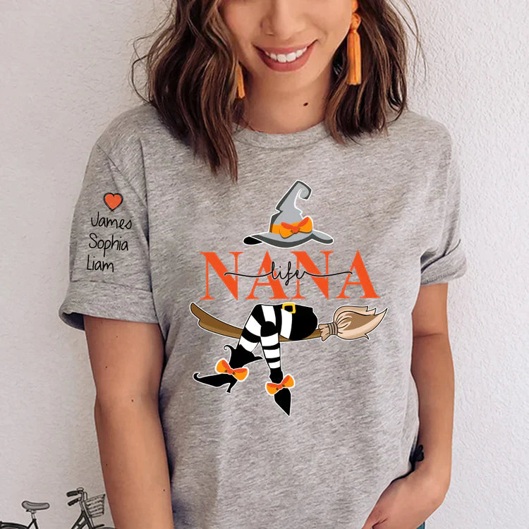 Personalized Nana Life Witch Shirt, Custom Grandma Halloween Gift