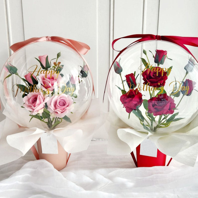 Rose Flower Balloon / Mother's Day, Special Gift, anniversary, Mothers Day, Graduation, Birthday, Congratulations, Personalized