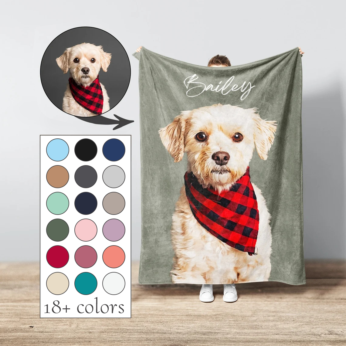 Custom Pet Blanket, Pet Photo Blanket, Personalized Pet Photo Blanket