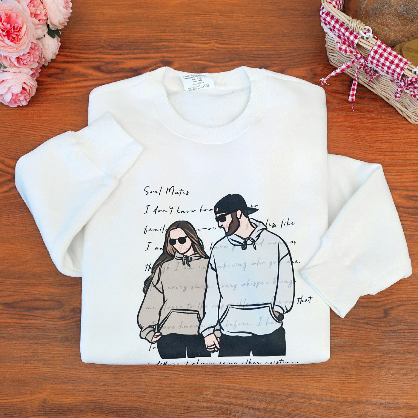 Confession Letter Custom Portrait Hoodie Couple Sweatshirt