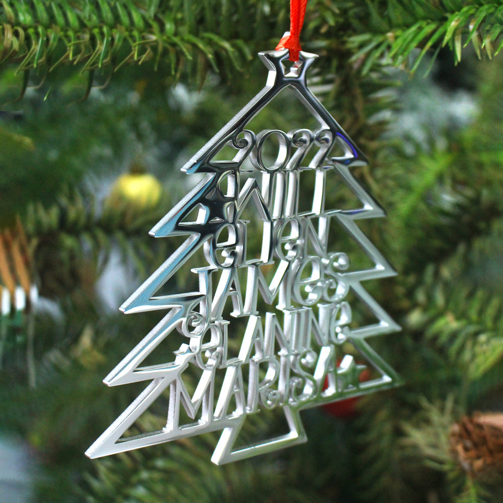Christmas Family Tree, Custom Shape Emblem, Christmas Home Decor
