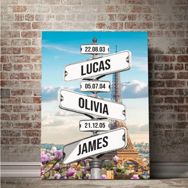 💝 Personalized Canvas Wall Art "Date of birth of family members" (Customized free)
