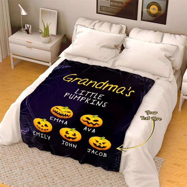 Personalized Pumpkin Halloween Blanket