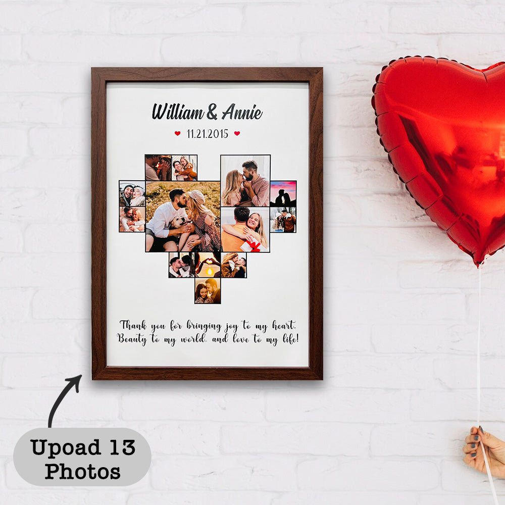 50% OFF⭐️Custom Heart Photo Frame,  Heart Love Collage Anniversary Gift