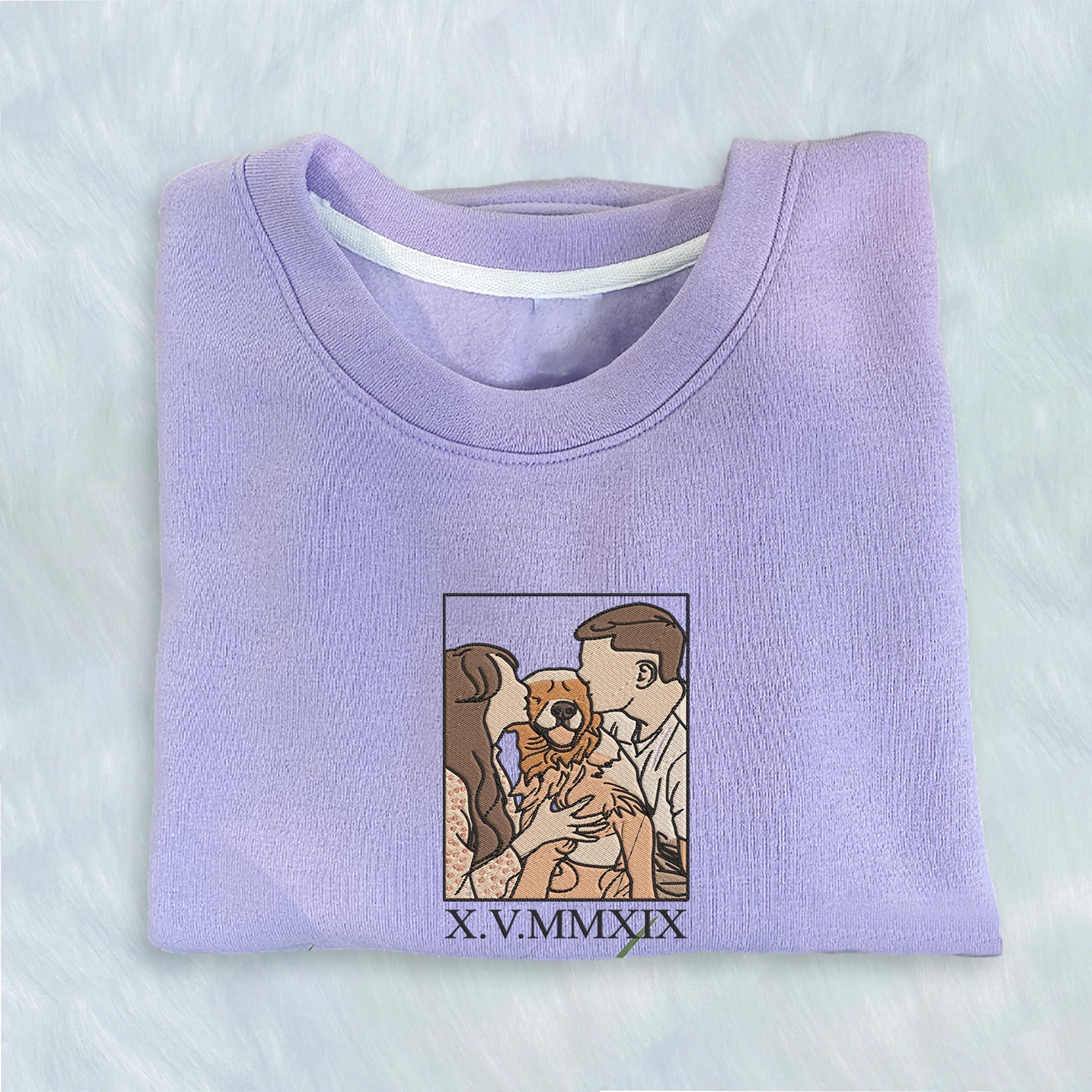 Customized Couple Embroidered Picture Sweatshirt