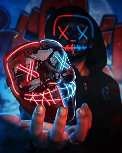 The LED halloween purge mask light up halloween coutume