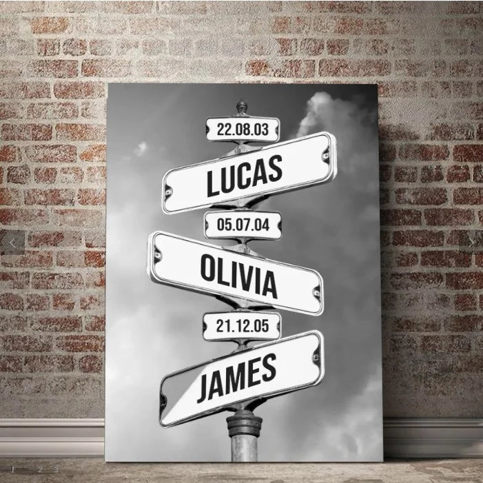 💝 Personalized Canvas Wall Art "Date of birth of family members" (Customized free)