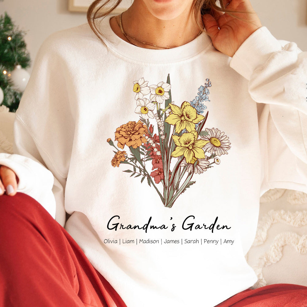Birth Flower Bouquet Customized Crewneck/Hoodie
