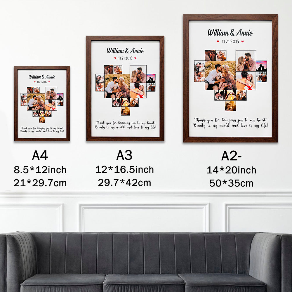 50% OFF⭐️Custom Heart Photo Frame,  Heart Love Collage Anniversary Gift
