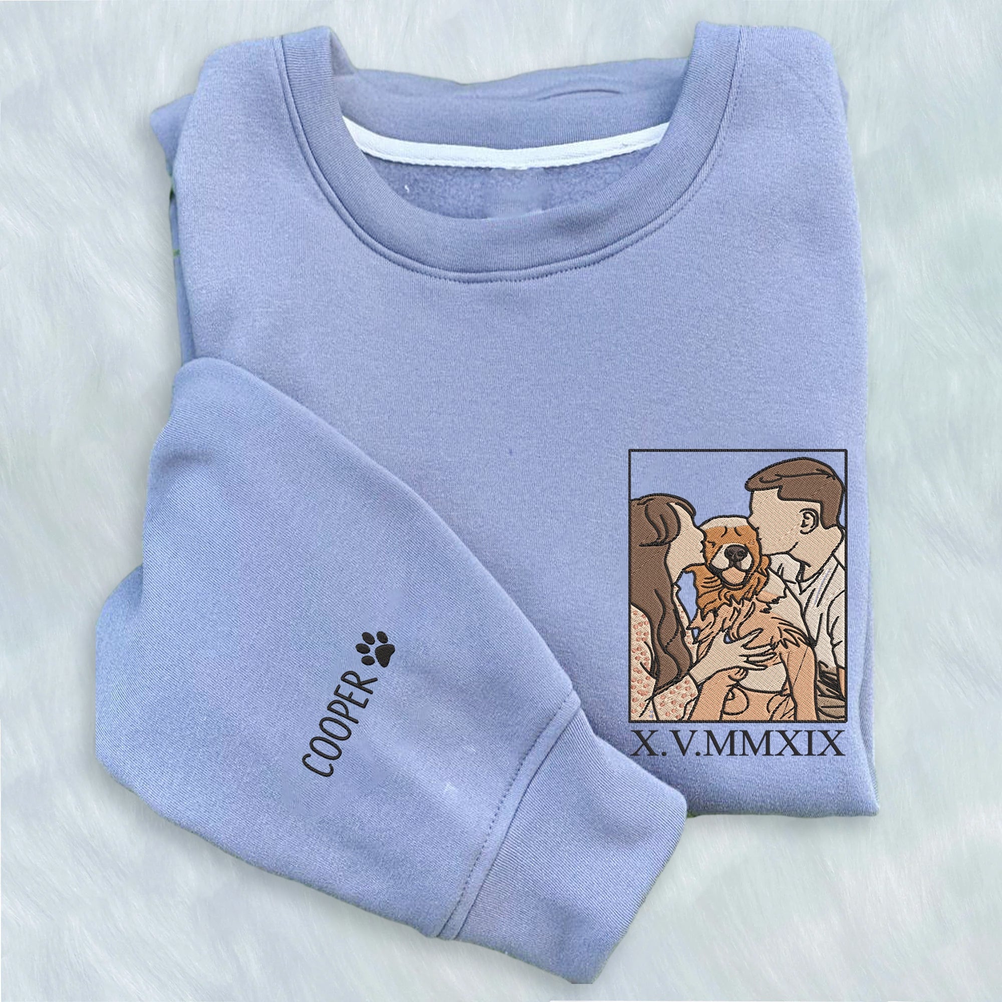 Customized Couple Embroidered Picture Sweatshirt