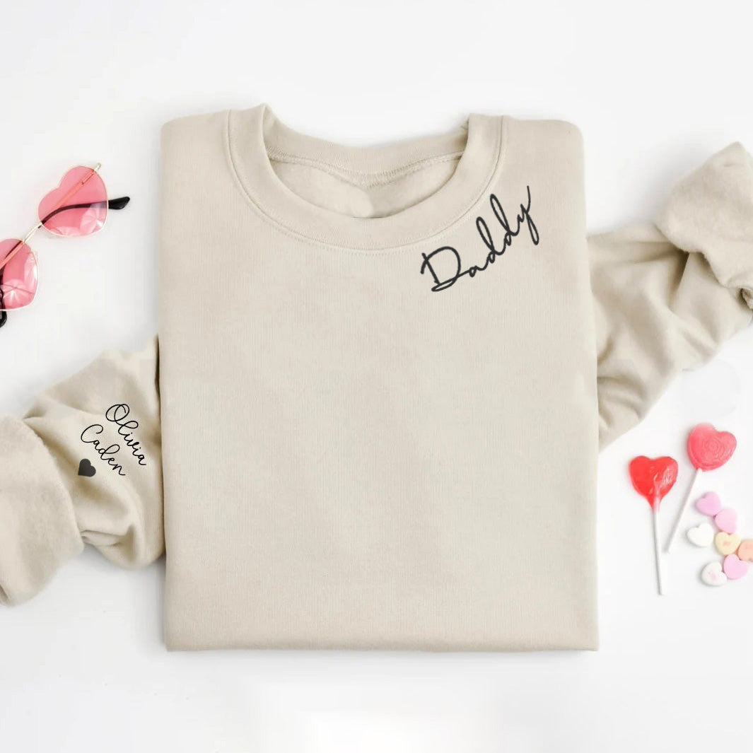 Custom Mama Sweatshirt with Children Name on Sleeve