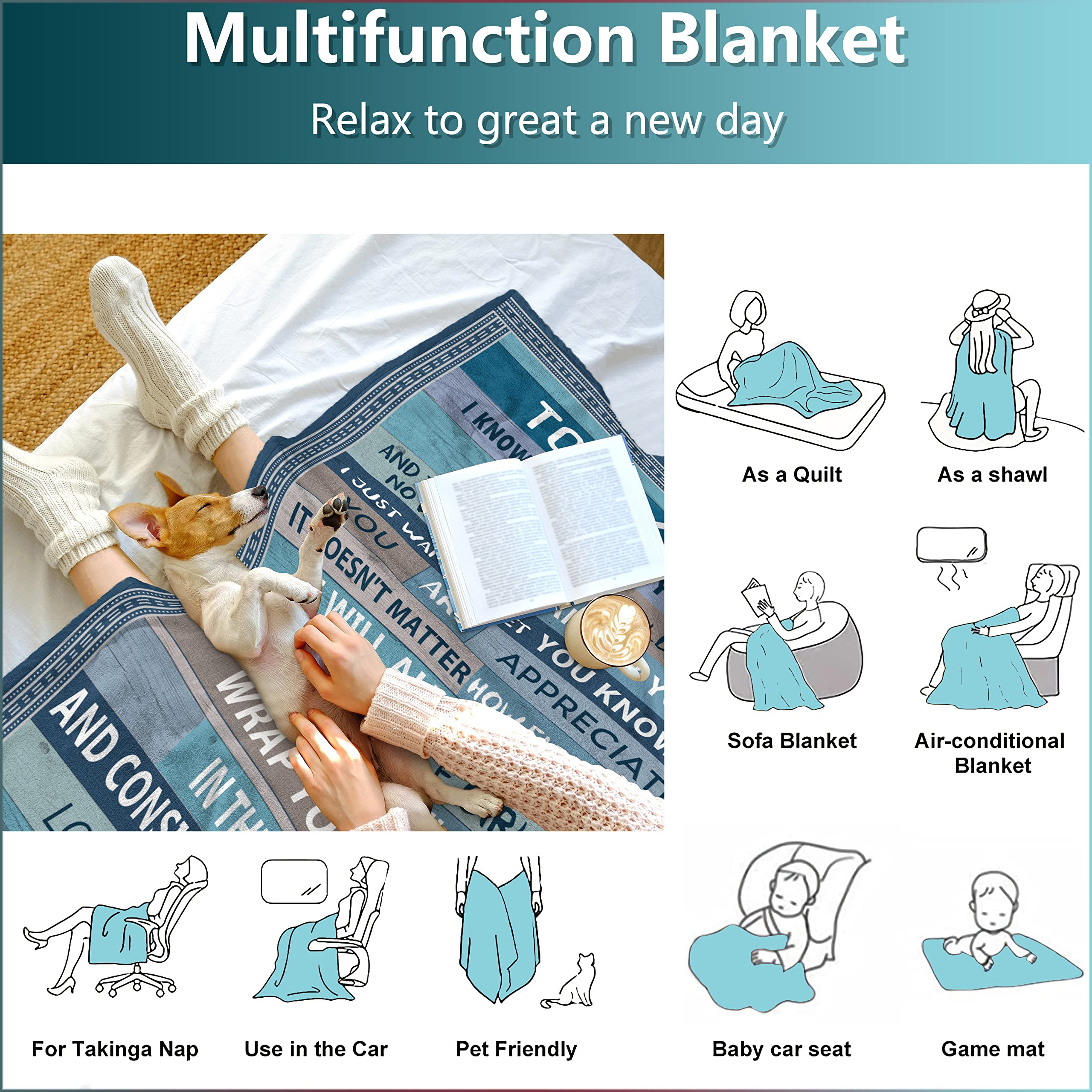 💖For Dad Blanket👨Gifts For Dad Grandpa, Dad Birthday Gift, To My Dad Blanket