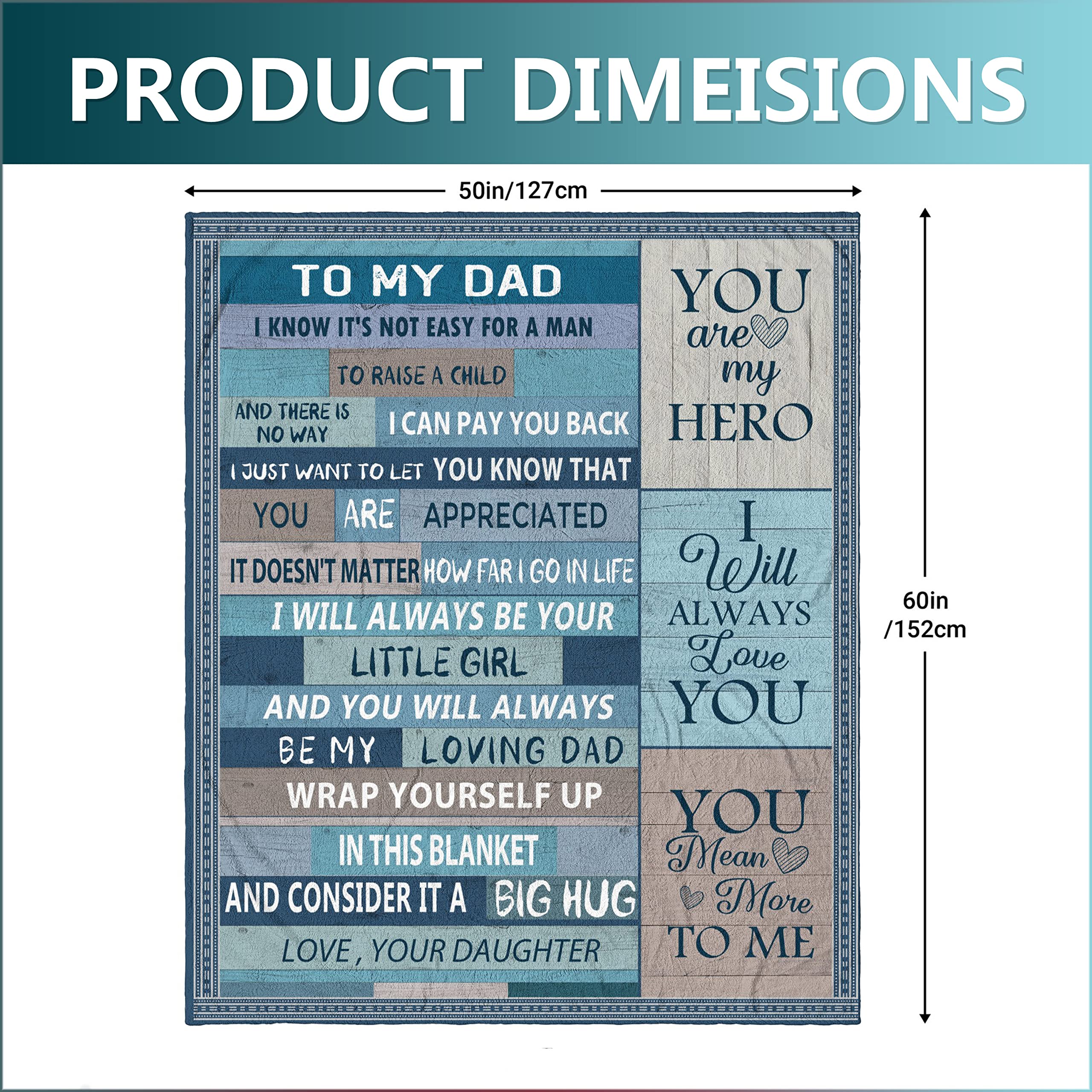 💖For Dad Blanket👨Gifts For Dad Grandpa, Dad Birthday Gift, To My Dad Blanket
