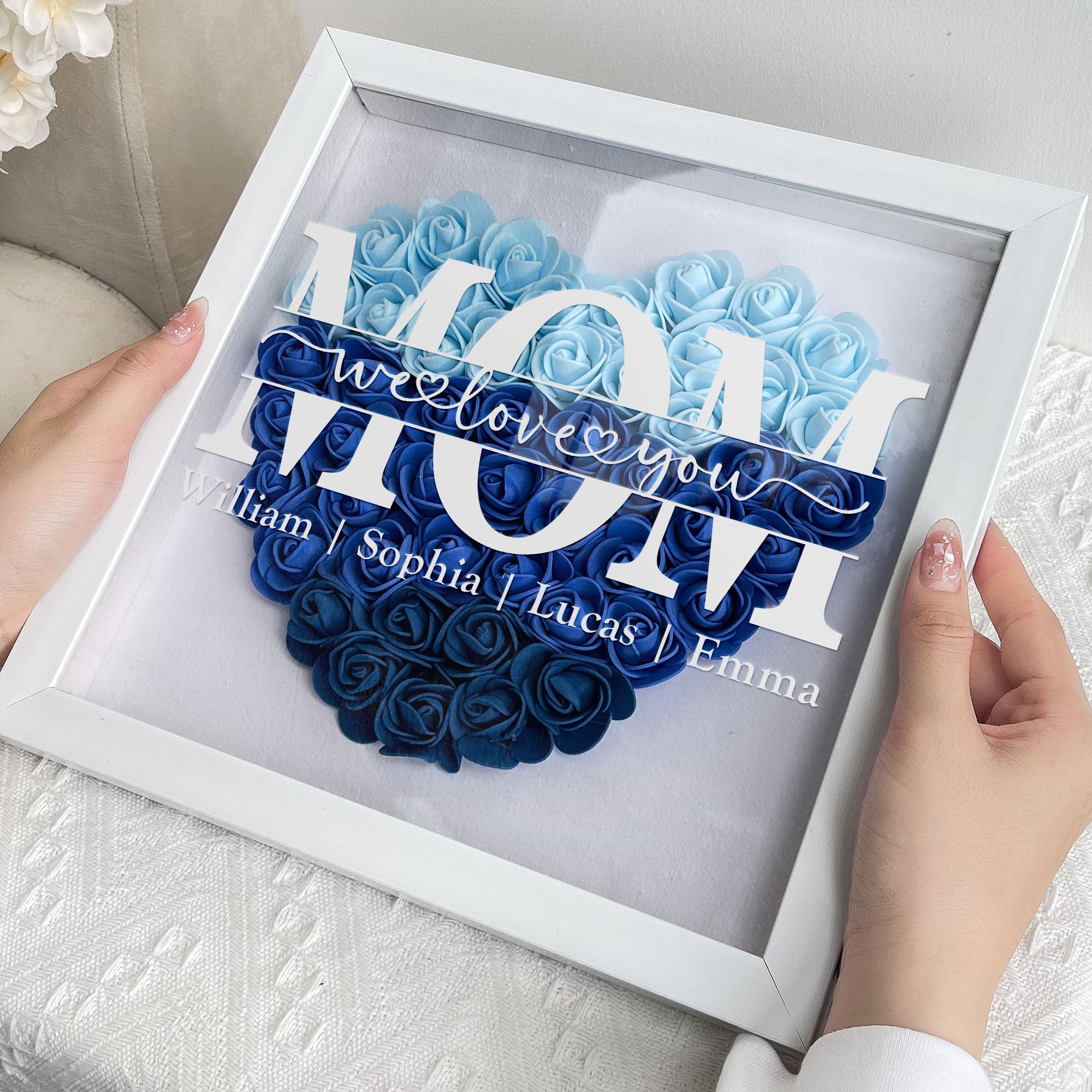 Mom We Love You - Personalized Flower Shadow Box-Mother's Day Sale!