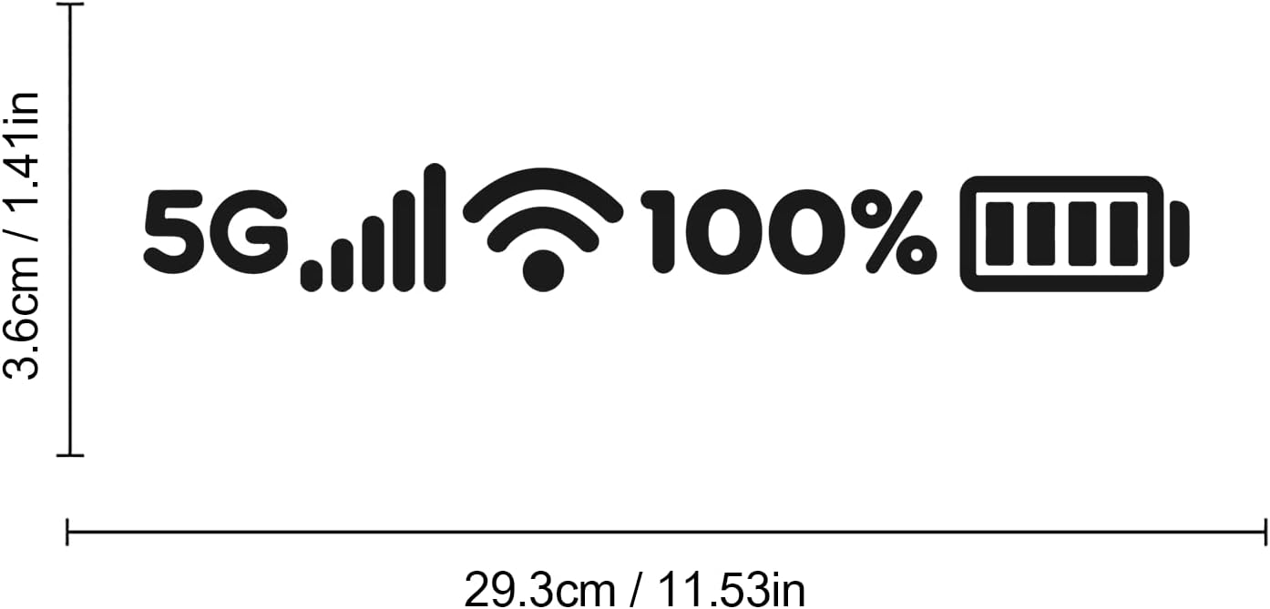 Nouiroy 5G Signal WiFi Full Charge Sign Funny Car Sticker