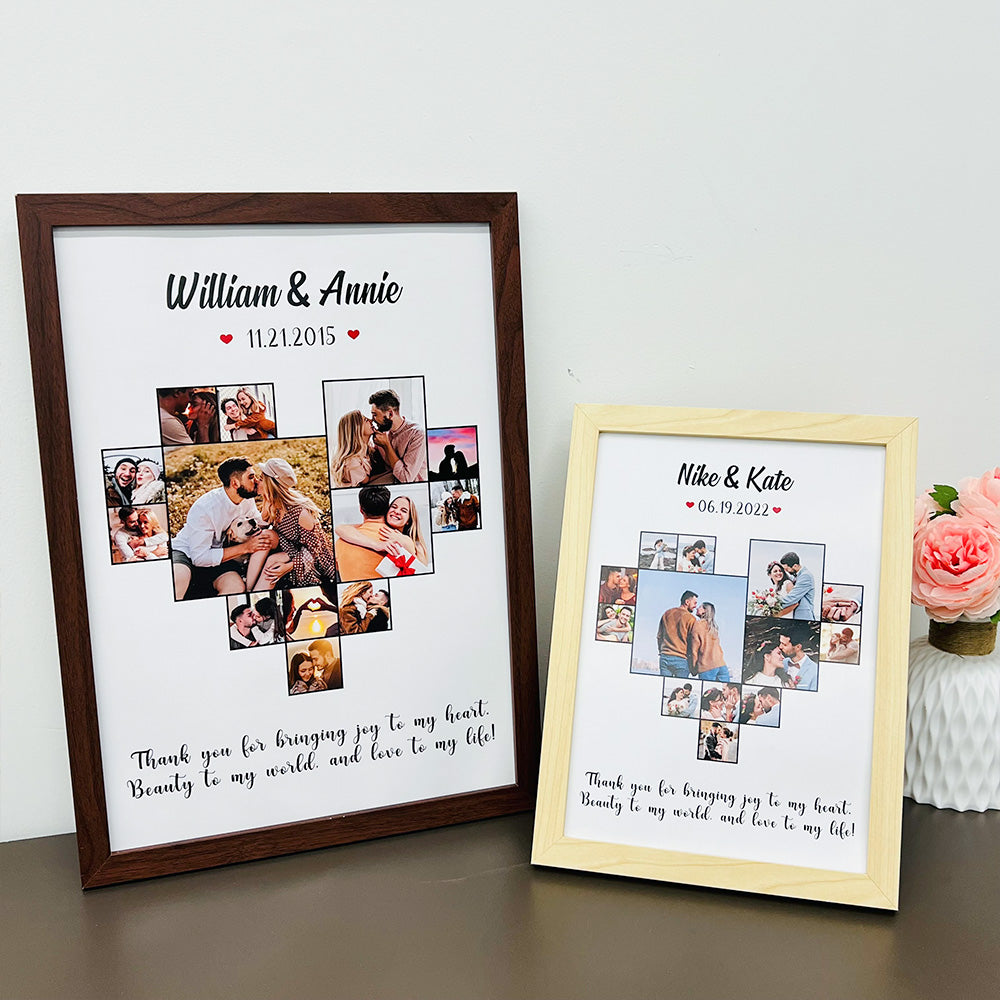 50% OFF⭐️Custom Heart Photo Frame,  Heart Love Collage Anniversary Gift
