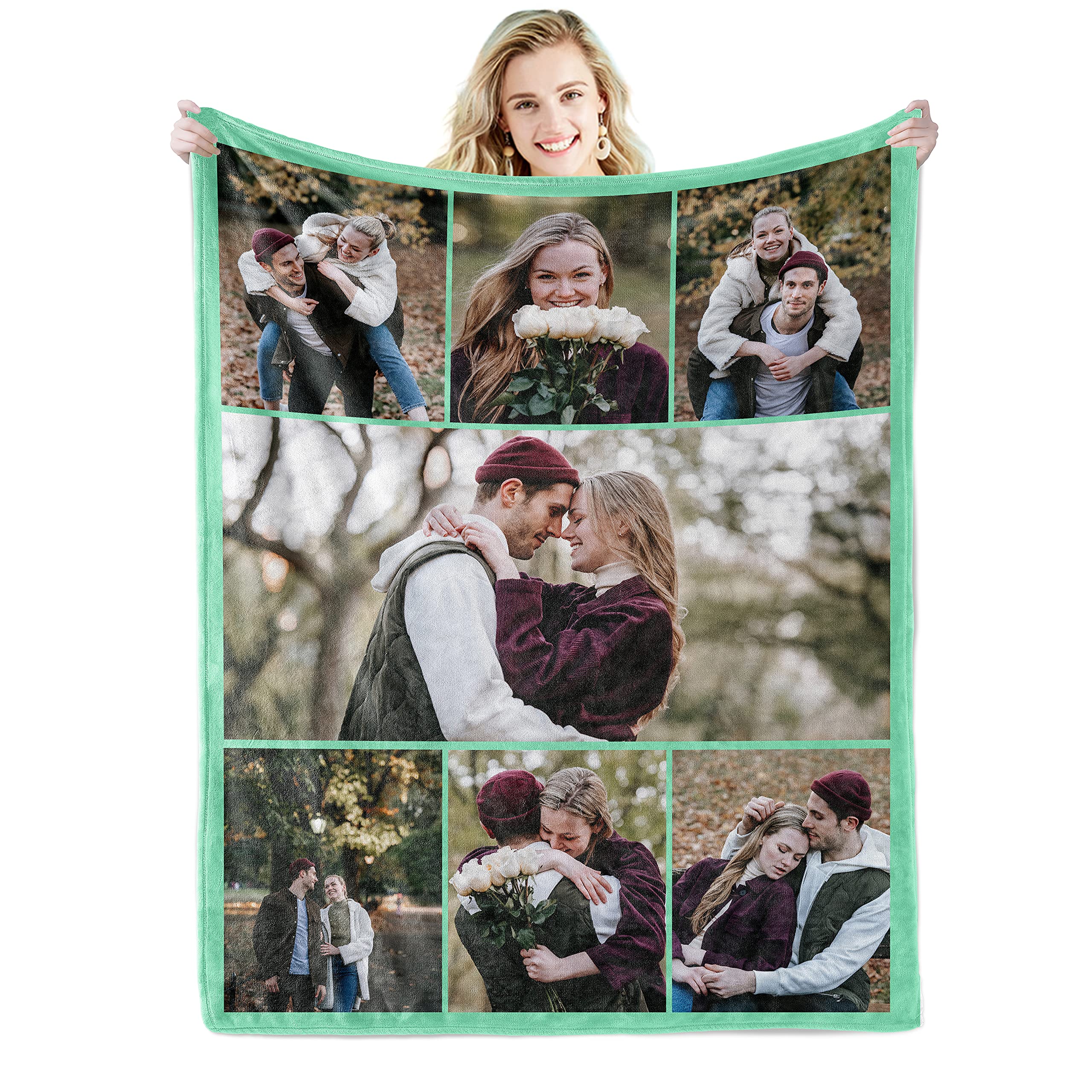 Custom Blanket with Photo， Funny Gifts for Boyfriend,Dad,Mom,Friends,New Year,Birthday