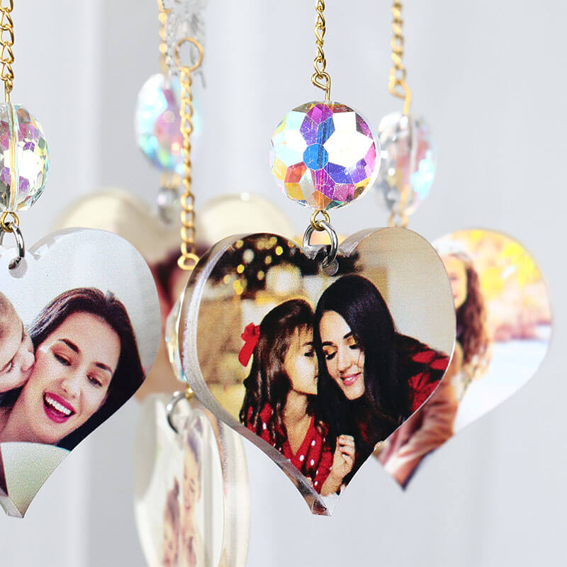 Personalized heart photo butterfly charm