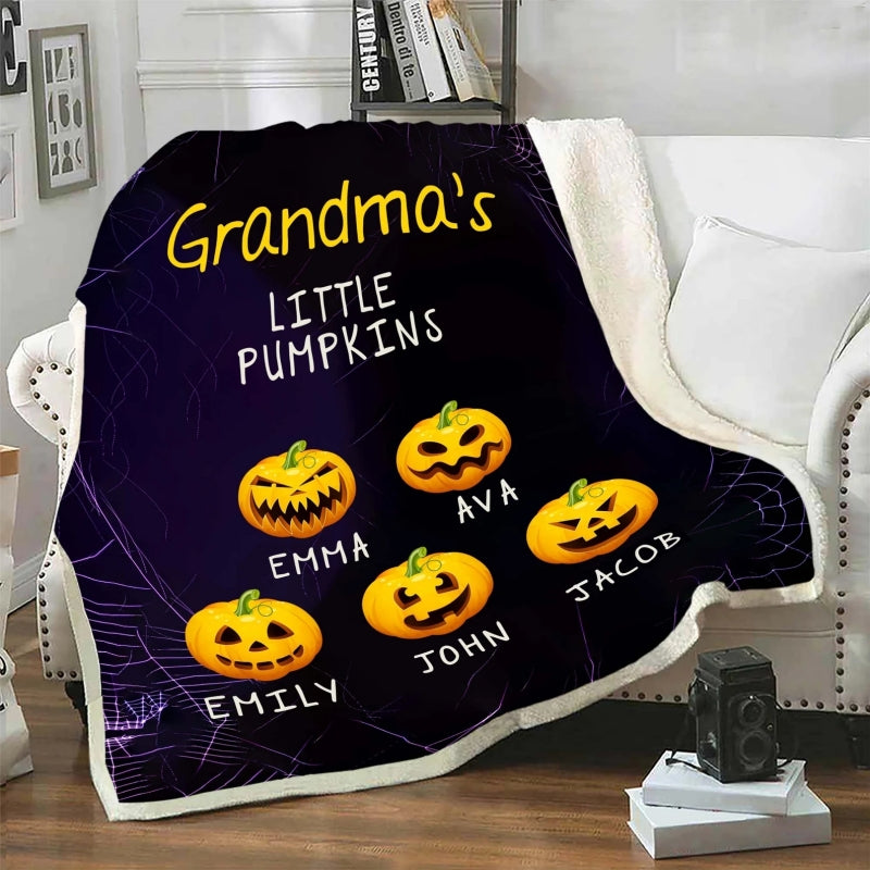 Personalized Pumpkin Halloween Blanket