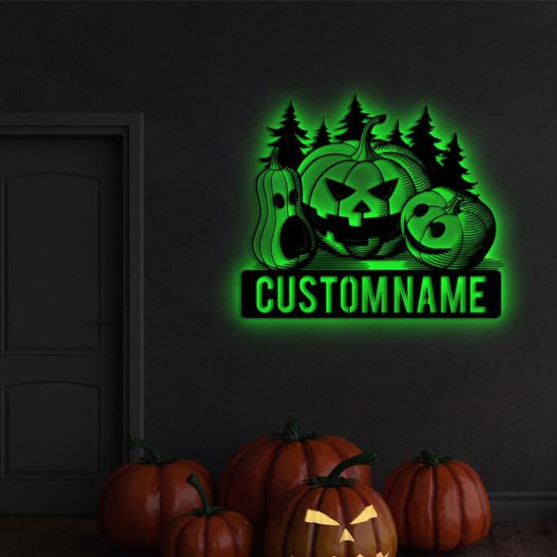 Custom Halloween Pumpkin Metal Signs