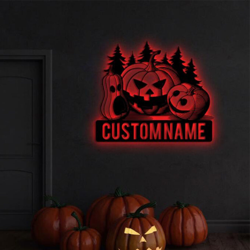 Custom Halloween Pumpkin Metal Signs