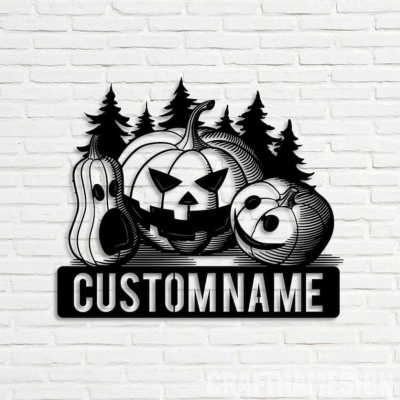 Custom Halloween Pumpkin Metal Signs