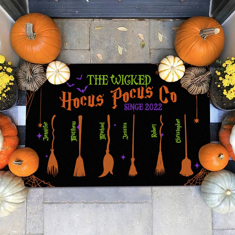 Personalized Halloween Broom Doormat