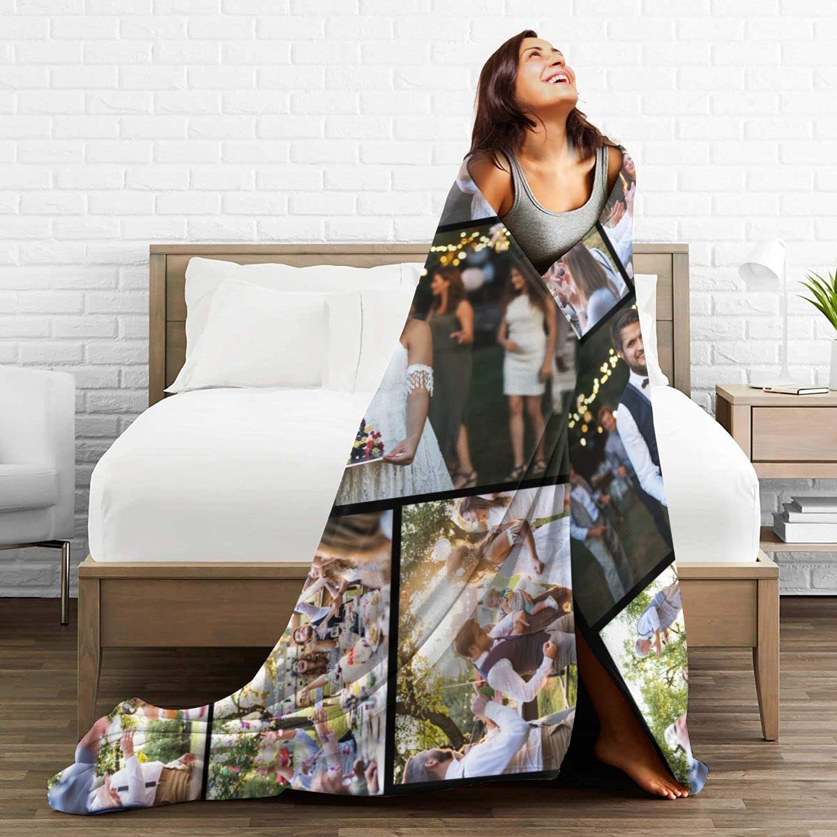 Custom Blanket With Photo Personalized Bedding Throw Blankets For Family Birthday Wedding Gift