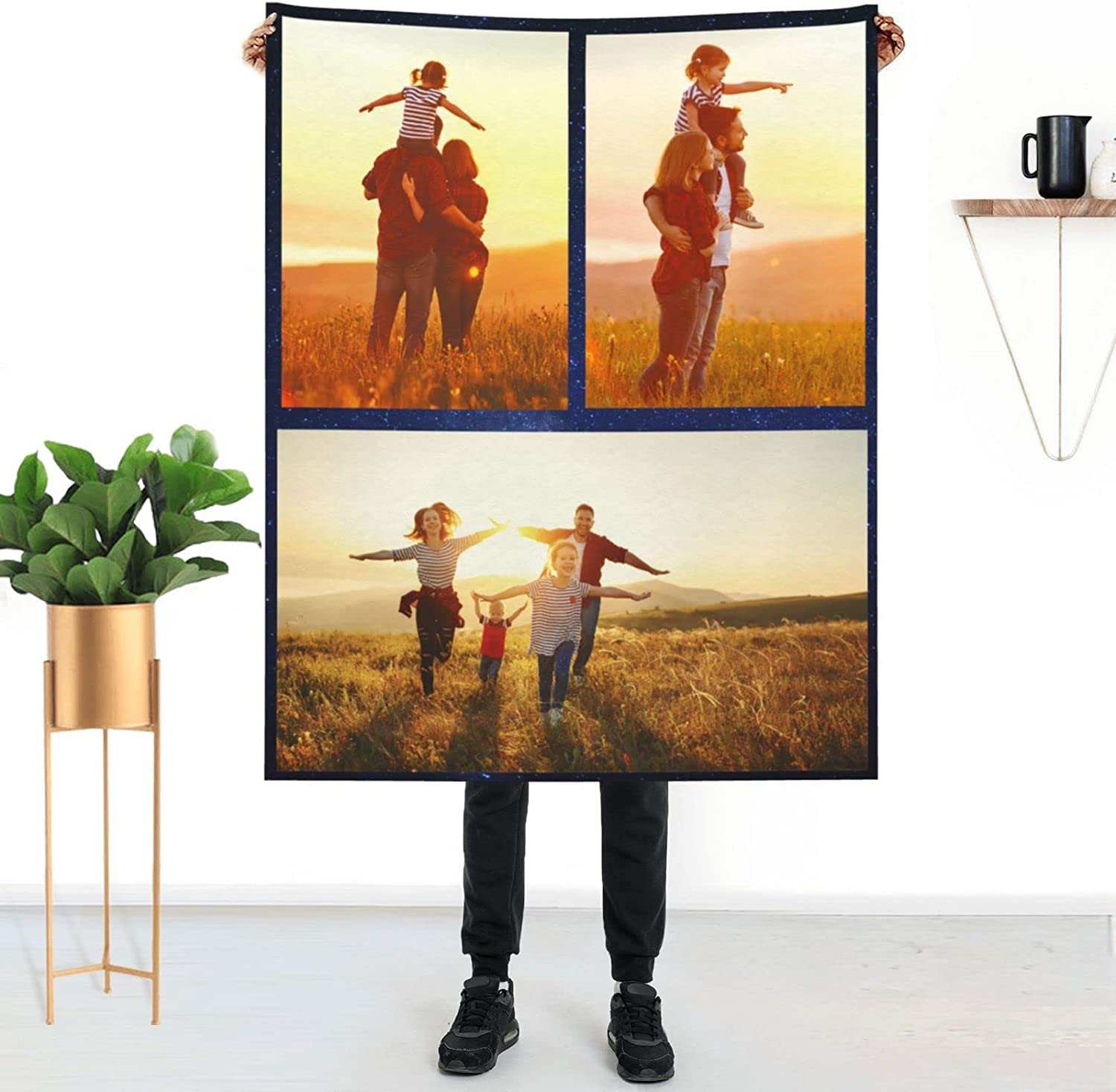 Custom Blanket With Photo Personalized Bedding Throw Blankets For Family Birthday Wedding Gift