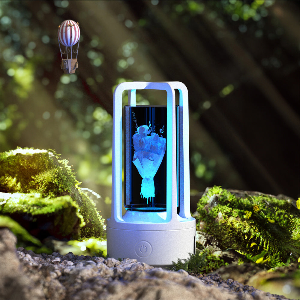 Creative 2 In 1 Audio Acrylic Crystal Touch Lamp And Bluetooth Speaker Valentine's Day Gift