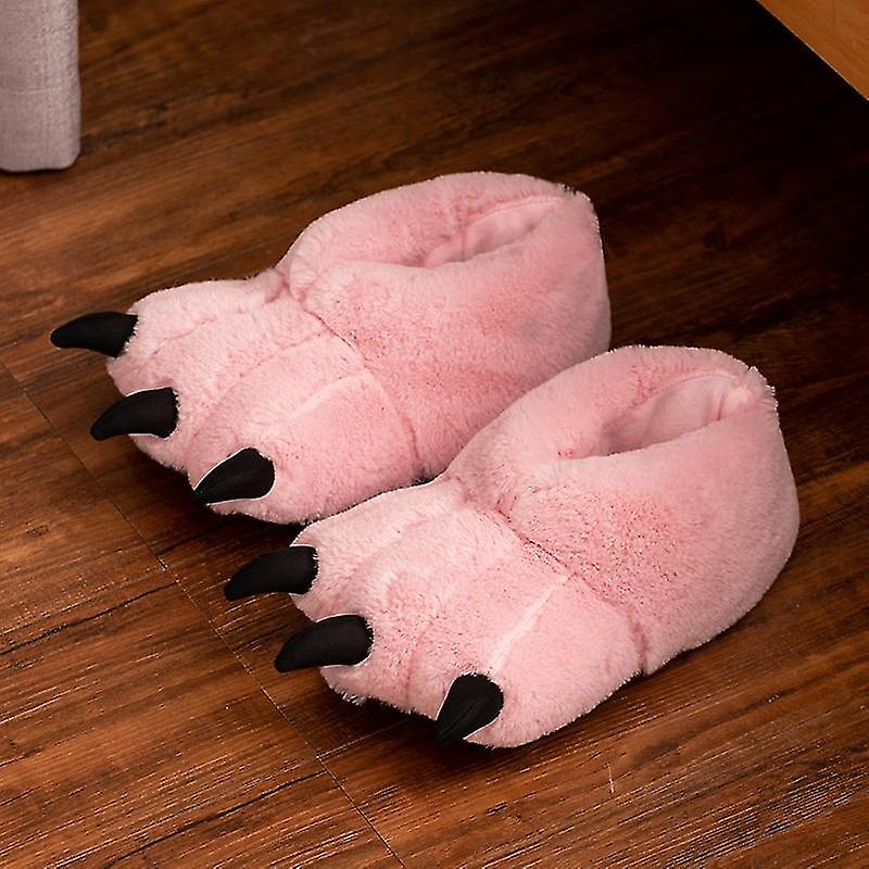 Adults Monster Dinosaur Claw Foot Fur Cuddly Indoor Slippers
