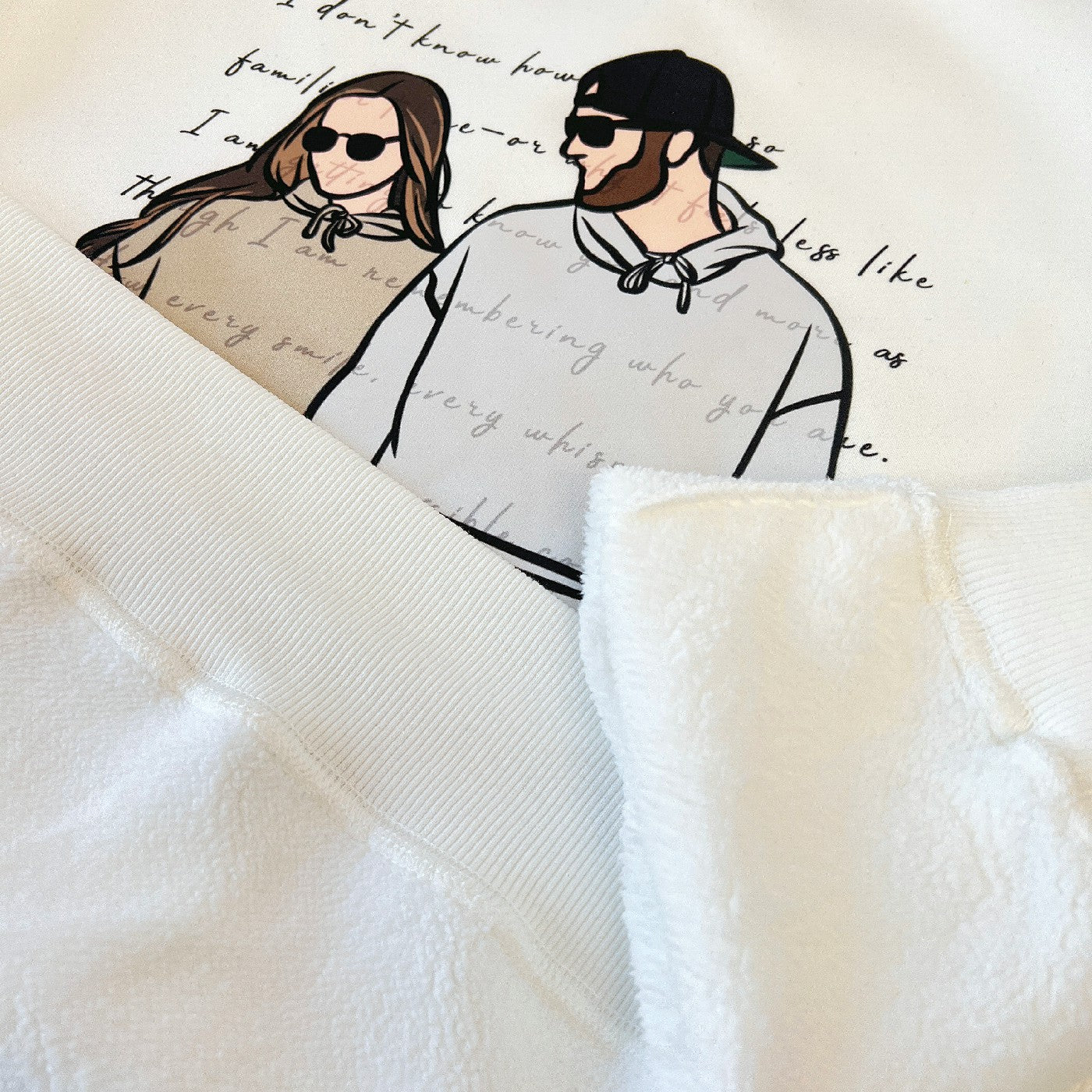 Confession Letter Custom Portrait Hoodie Couple Sweatshirt
