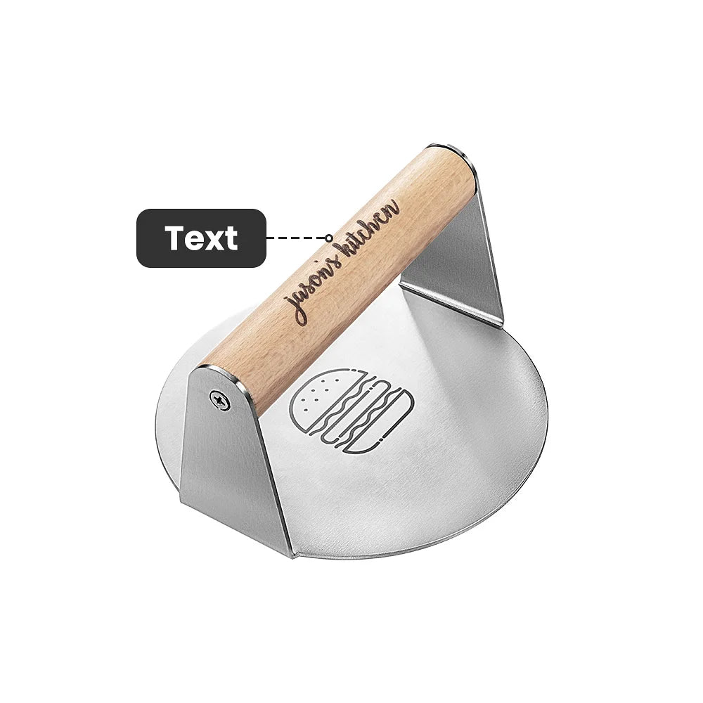 Personalized Engraved Burger Press Stainless Steel