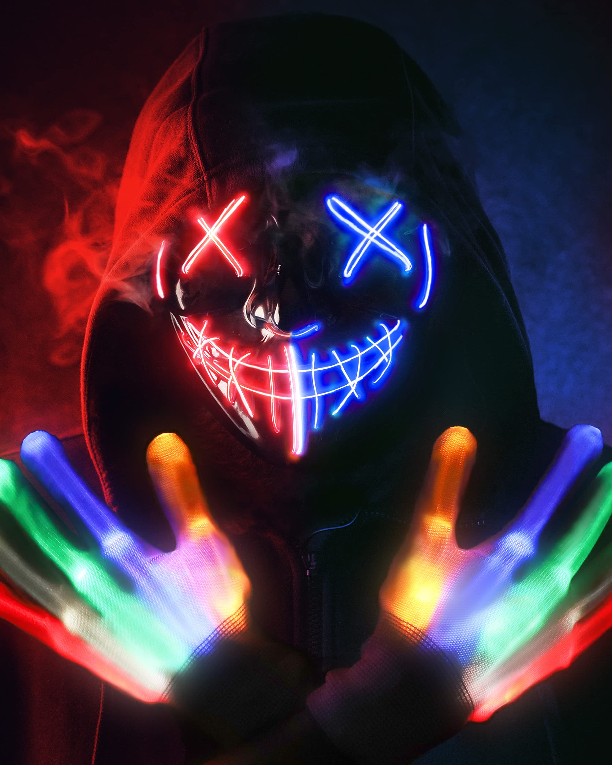 The LED halloween purge mask light up halloween coutume