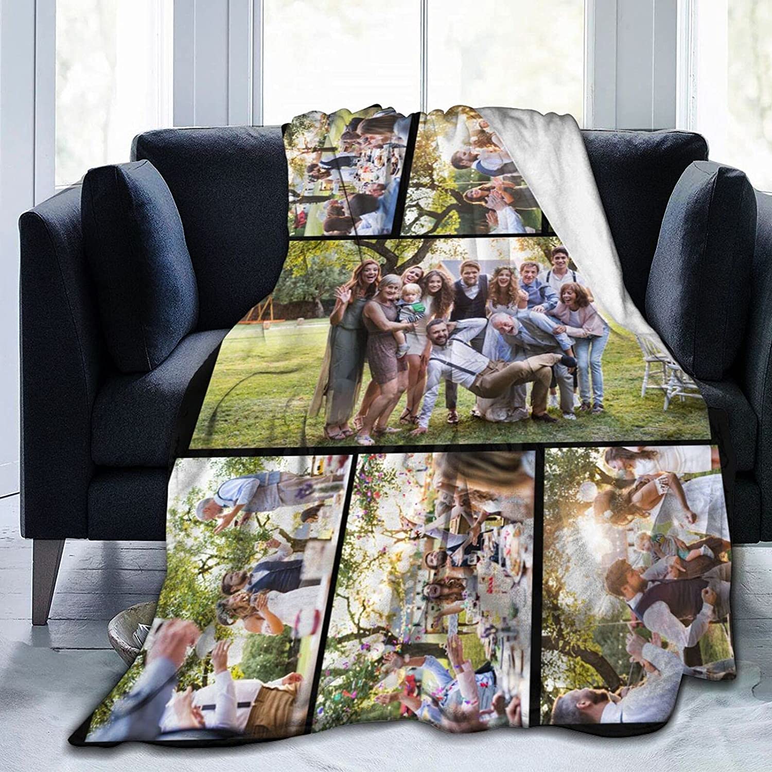 Custom Blanket With Photo Personalized Bedding Throw Blankets For Family Birthday Wedding Gift