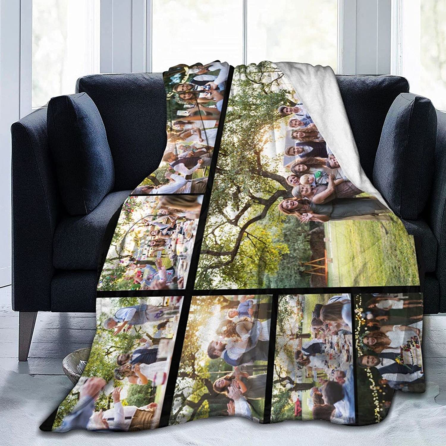 Custom Blanket With Photo Personalized Bedding Throw Blankets For Family Birthday Wedding Gift