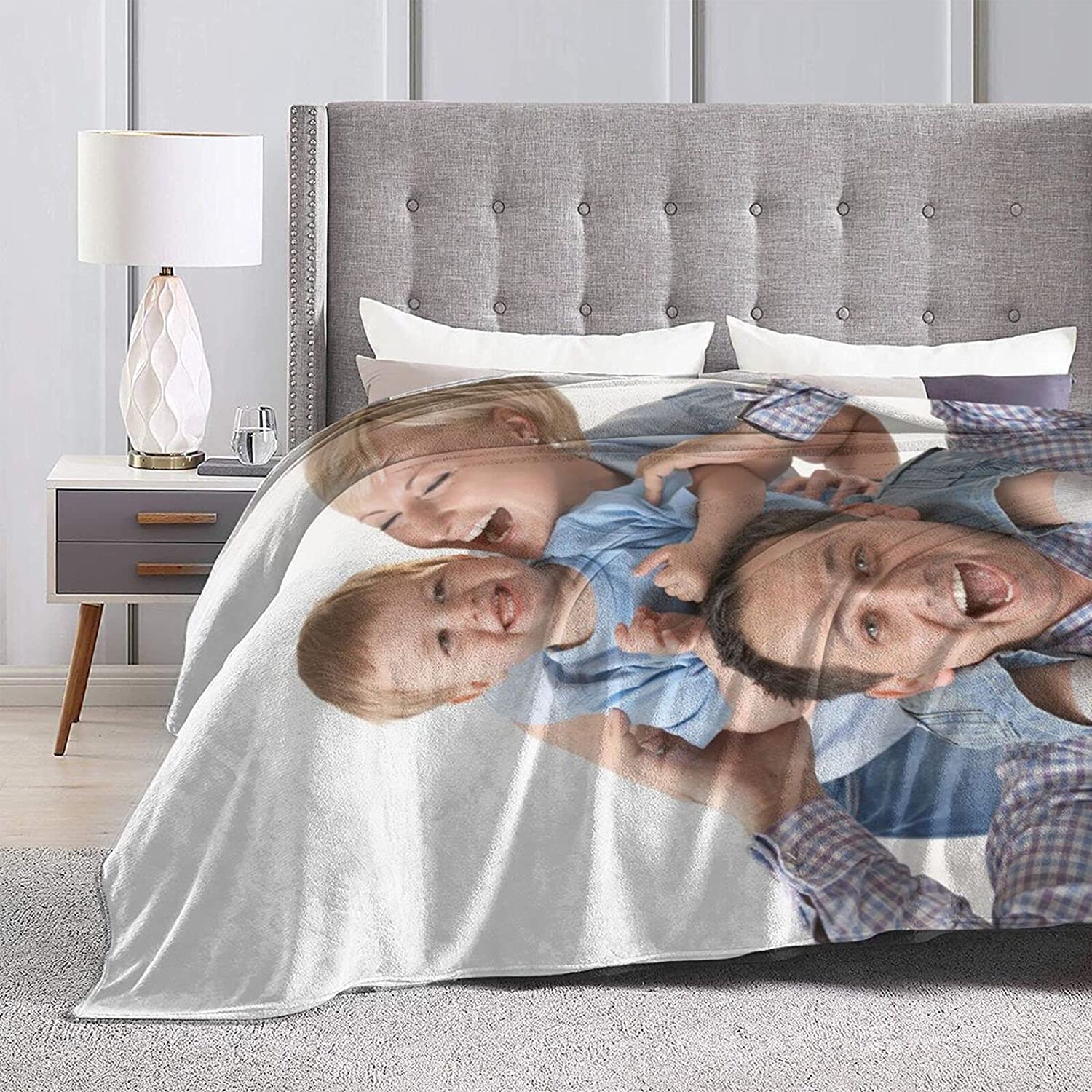 Custom Blanket With Photo Personalized Bedding Throw Blankets For Family Birthday Wedding Gift