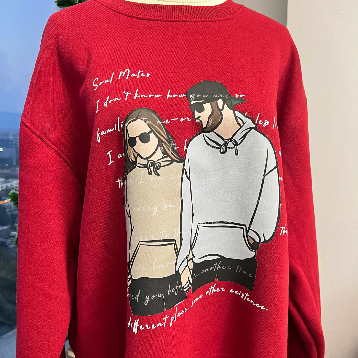 Confession Letter Custom Portrait Hoodie Couple Sweatshirt