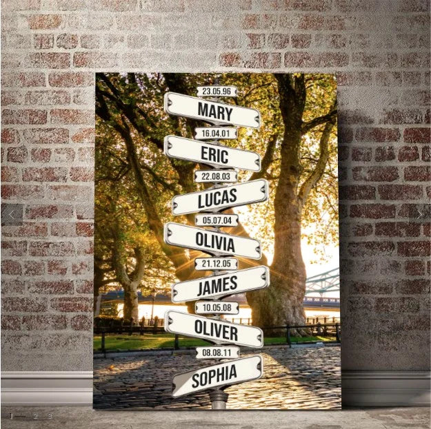 💝 Personalized Canvas Wall Art "Date of birth of family members" (Customized free)