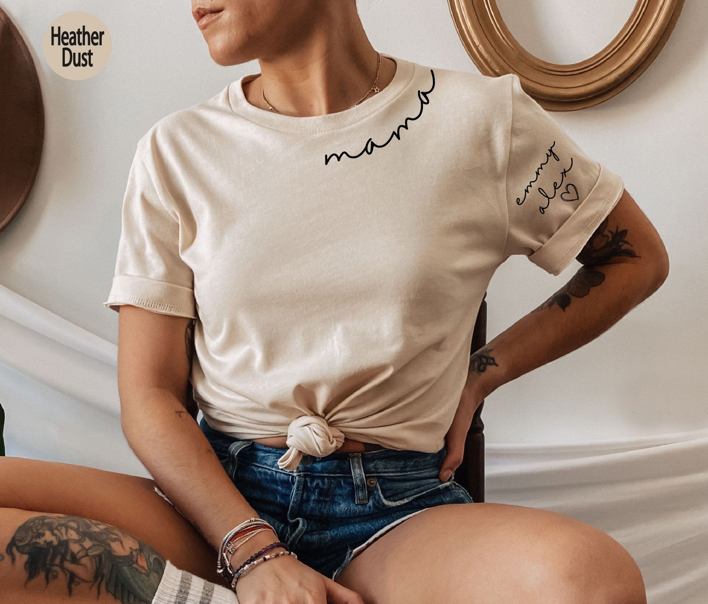 Custom Mama Sweatshirt with Children Name on Sleeve