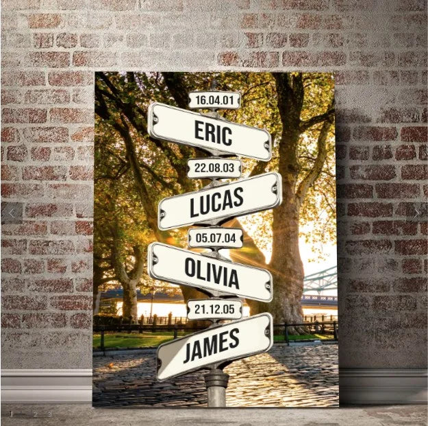 💝 Personalized Canvas Wall Art "Date of birth of family members" (Customized free)