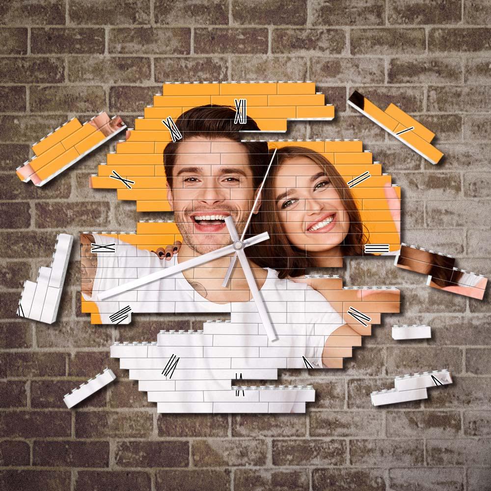 Custom Building Block Wall Clock Personality Puzzle Custom Photo Pointer Brick Clock