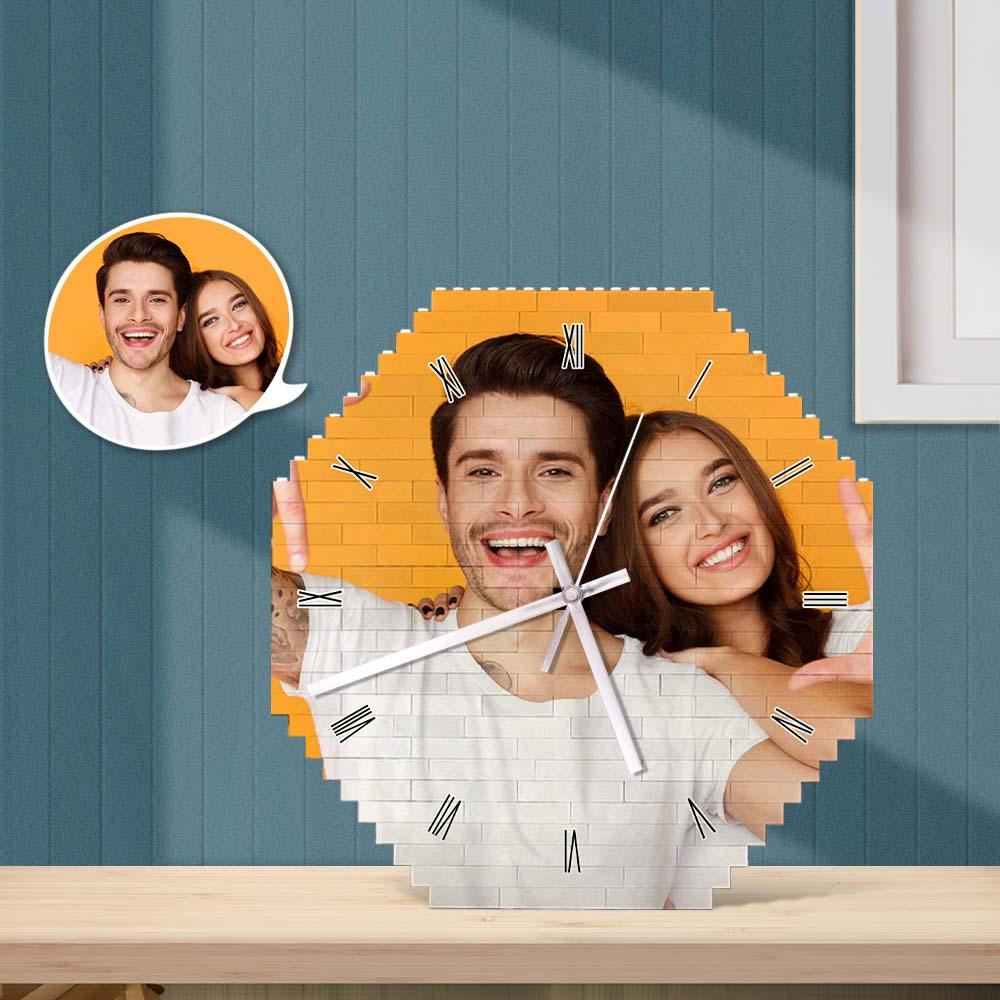 Custom Building Block Wall Clock Personality Puzzle Custom Photo Pointer Brick Clock