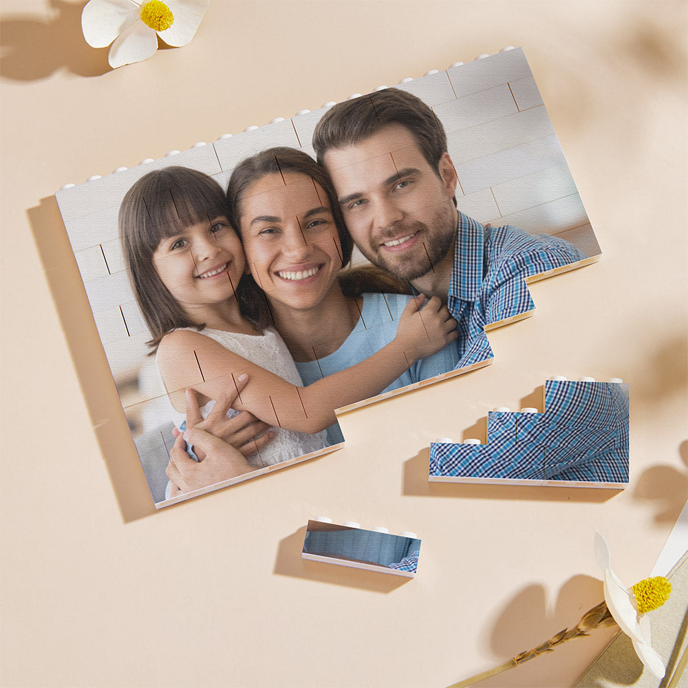 Personalized Building Block Puzzle Photo Brick Photo & Text Frame
