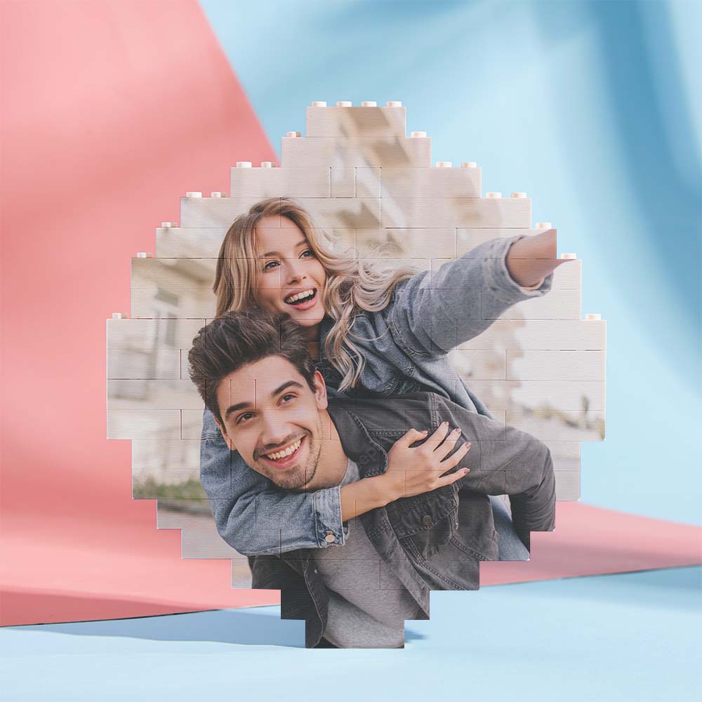 Custom Music Code Personalized Building Block Puzzle Round Building Photo Brick Frame