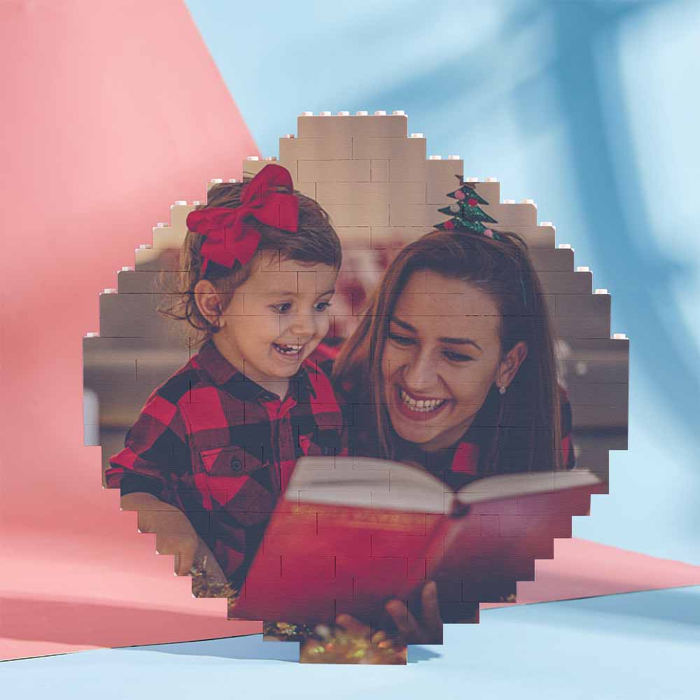 Custom Music Code Personalized Building Block Puzzle Round Building Photo Brick Frame