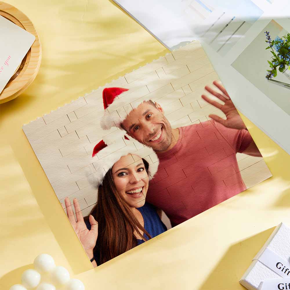 Personalized Small Building Brick Photo Block Horizontal Trio
